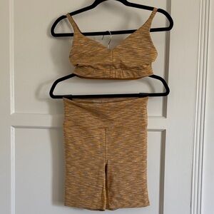 Outdoor Voices Small S Sports bra and bike shorts co-ord set NWOT